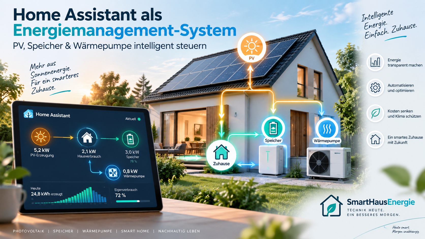 Home Assistant Energiemanagement mit PV, Batteriespeicher und Wärmepumpe